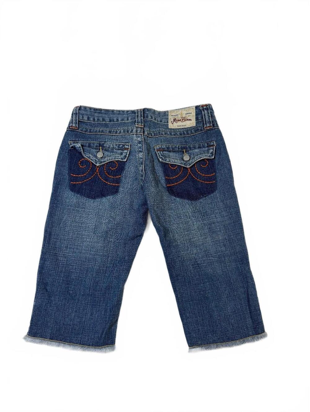 Y2K Miss Bisou Denim Capri/Long Knee Length Shorts Size 27